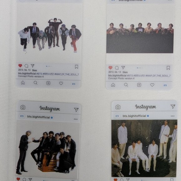 BTS Instagram Photocard Photo Card Set of 16 Transparent Jungkook Jhope Jimin - Picture 3 of 8